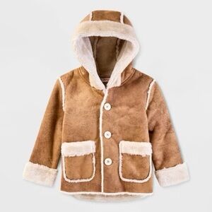 Cat & Jack Faux Shearling Hooded Jacket, 18m